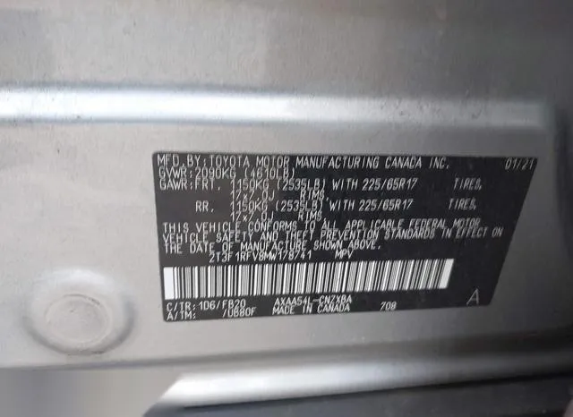 2T3F1RFV8MW178741 2021 2021 Toyota RAV4- LE 9