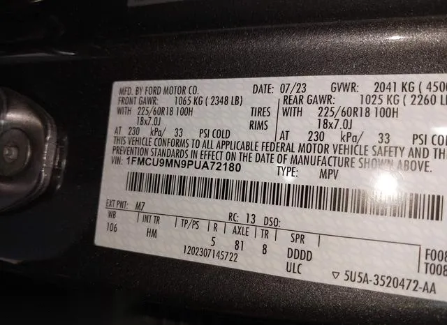 1FMCU9MN9PUA72180 2023 2023 Ford Escape- St-Line 9