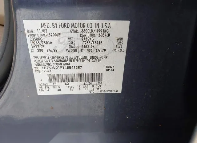 1FTNW21P14EB41387 2004 2004 Ford F-250- Harley-Davidson/Lar 9