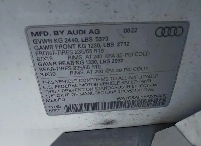 WA1CBAFY8P2006082 2023 2023 Audi Q5- Prestige 40 Tfsi Quatt 9