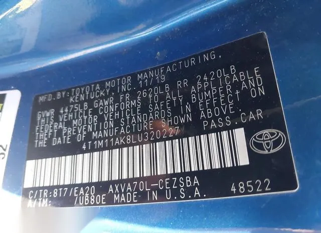 4T1M11AK8LU320227 2020 2020 Toyota Camry- SE 9