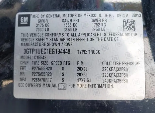 3GTP1UEC1EG194448 2014 2014 GMC Sierra- 1500 Sle 9