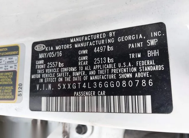 5XXGT4L36GG080786 2016 2016 KIA Optima- LX 9