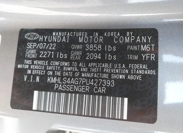 KMHLS4AG7PU427393 2023 2023 Hyundai Elantra- Sel 9