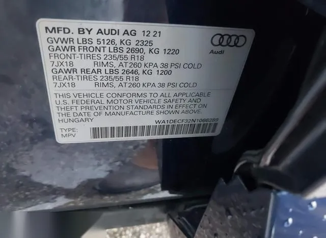 WA1DECF32N1066289 2022 2022 Audi Q3- Premium 45 Tfsi S Line 9