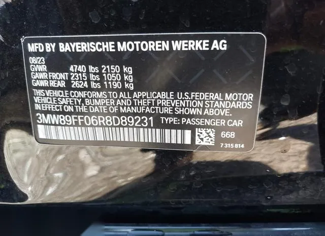 3MW89FF06R8D89231 2024 2024 BMW 3 Series- 330I Xdrive 9