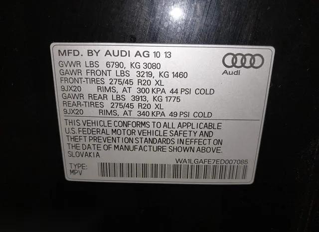 WA1LGAFE7ED007085 2014 2014 Audi Q7- 3-0T Premium 9