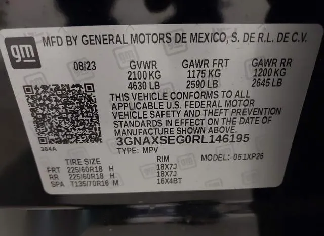 3GNAXSEG0RL146195 2024 2024 Chevrolet Equinox- Awd Ls 9