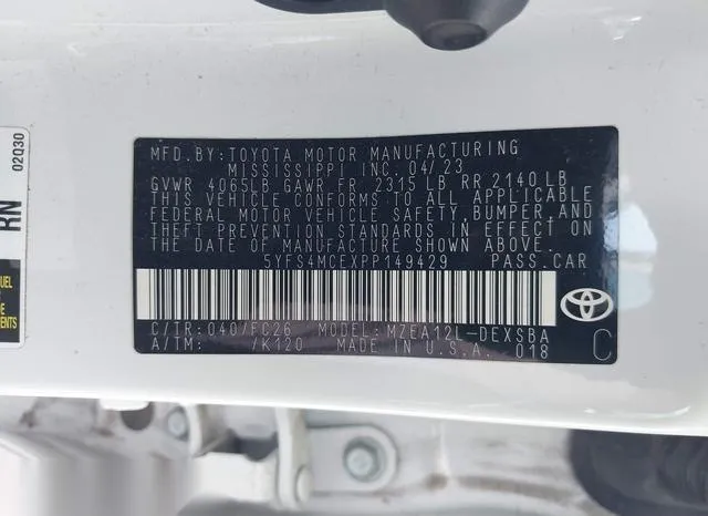 5YFS4MCEXPP149429 2023 2023 Toyota Corolla- SE 9