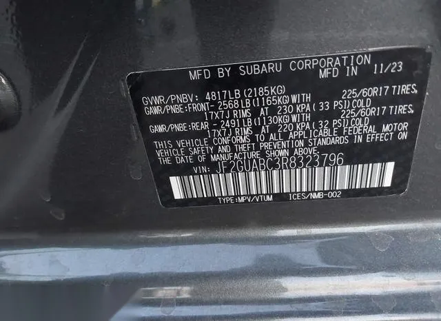 JF2GUABC3R8323796 2024 2024 Subaru Crosstrek 9