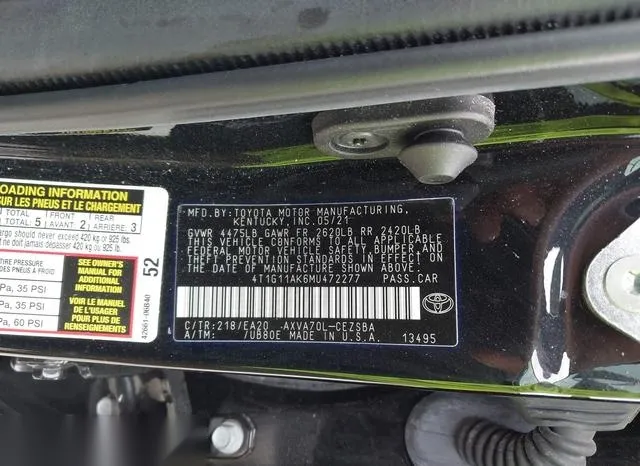 4T1G11AK6MU472277 2021 2021 Toyota Camry- SE 9