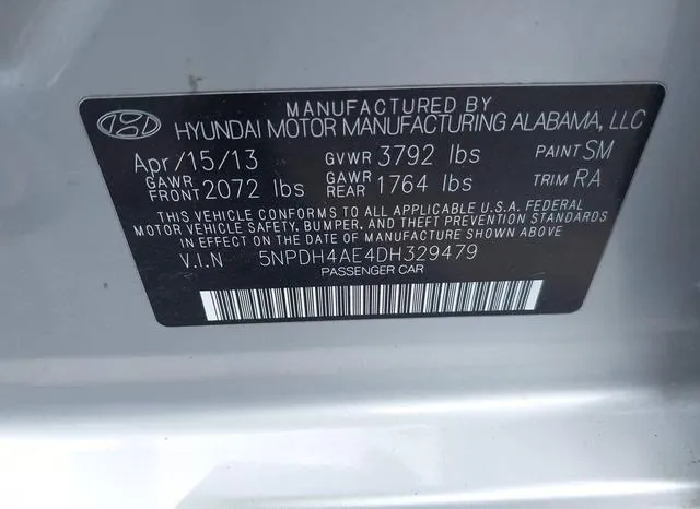 5NPDH4AE4DH329479 2013 2013 Hyundai Elantra- Gls 9