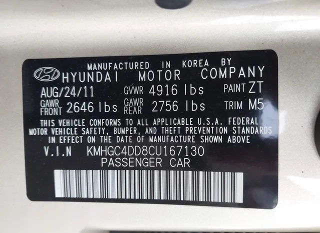 KMHGC4DD8CU167130 2012 2012 Hyundai Genesis- 3-8 9