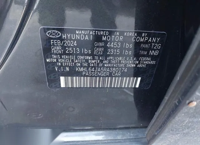 KMHL64JA5RA380174 2024 2024 Hyundai Sonata- Sel 9