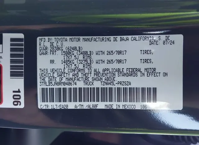 3TMLB5JN8RM040674 2024 2024 Toyota Tacoma- Trd Off Road 9