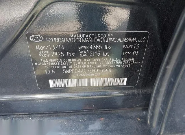 5NPEB4AC7EH913588 2014 2014 Hyundai Sonata- Gls 9