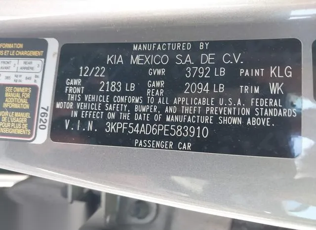 3KPF54AD6PE583910 2023 2023 KIA Forte- Gt-Line 9