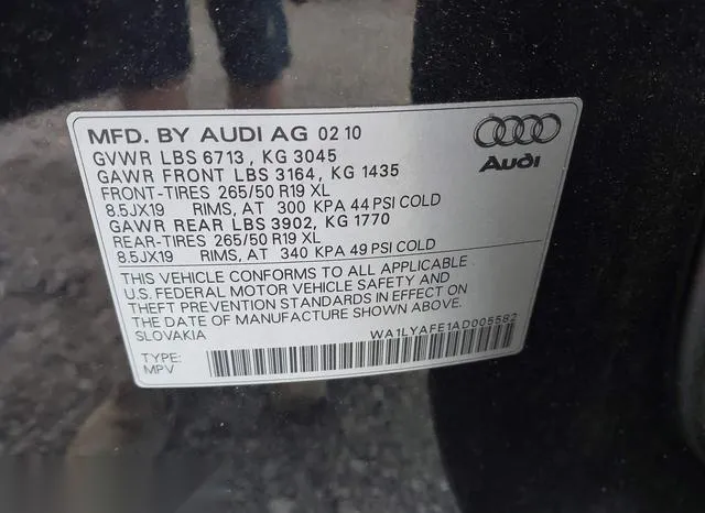 WA1LYAFE1AD005582 2010 2010 Audi Q7- 3-6 Premium 9