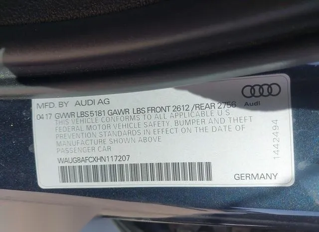 WAUG8AFCXHN117207 2017 2017 Audi A6- 2-0T Premium 9