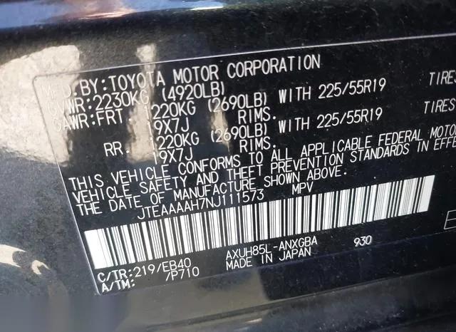 JTEAAAAH7NJ111573 2022 2022 Toyota Venza- Xle 9