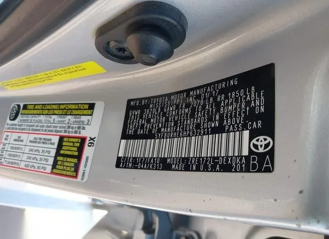 5YFBURHE6HP632911 2017 2017 Toyota Corolla- L 9