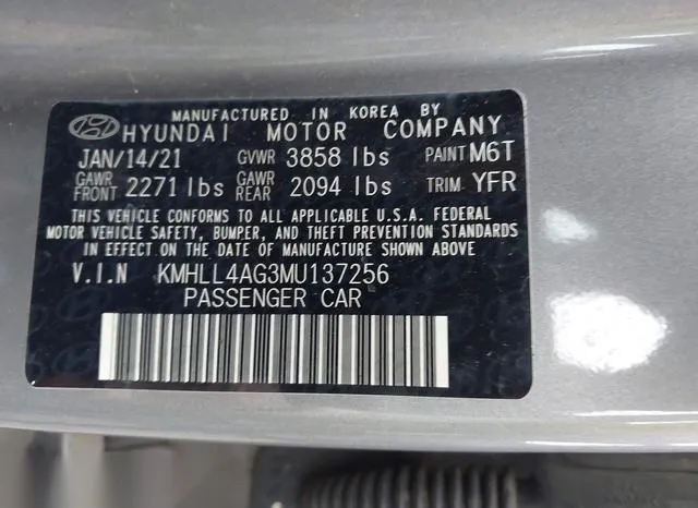 KMHLL4AG3MU137256 2021 2021 Hyundai Elantra- SE 9