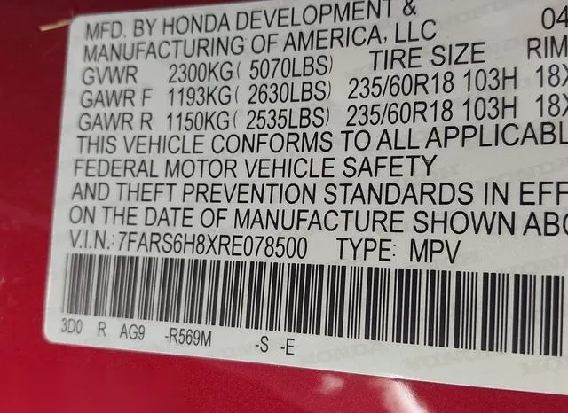 7FARS6H8XRE078500 2024 2024 Honda CR-V- Hybrid Sport-L 9