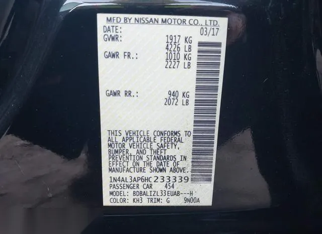 1N4AL3AP6HC233339 2017 2017 Nissan Altima- 2-5 SV 9