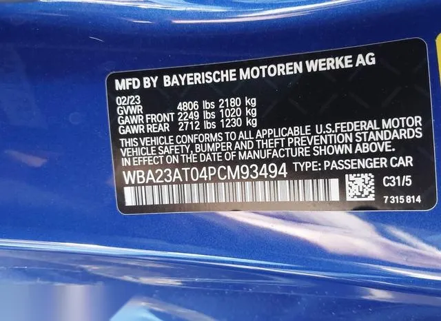 WBA23AT04PCM93494 2023 2023 BMW 4 Series- 430I 9