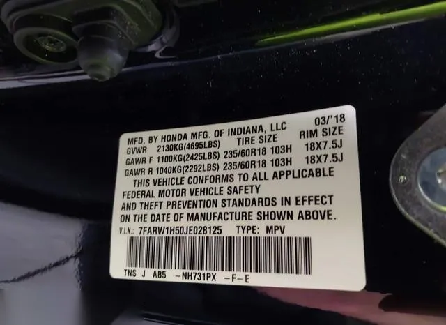 7FARW1H50JE028125 2018 2018 Honda CR-V- EX 9