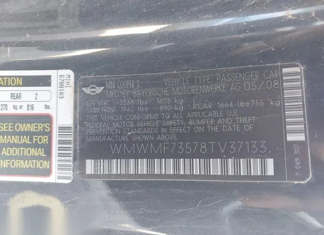 WMWMF73578TV37133 2008 2008 Mini Cooper- S 9