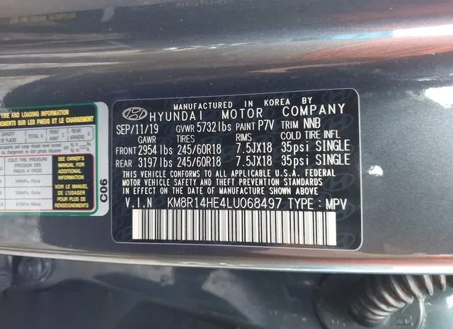 KM8R14HE4LU068497 2020 2020 Hyundai Palisade- SE 9