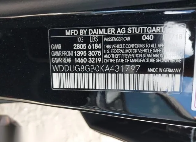 WDDUG8GB0KA431797 2019 2019 Mercedes-Benz S 560- 4Matic 9