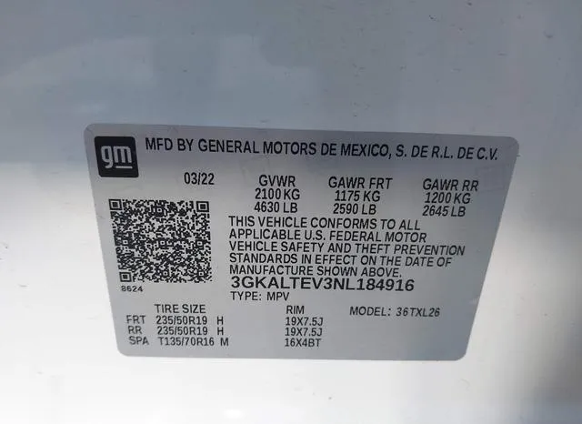 3GKALTEV3NL184916 2022 2022 GMC Terrain- Awd Sle 9