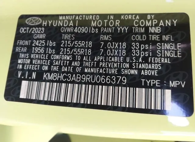 KM8HC3AB9RU066379 2024 2024 Hyundai Kona- Sel 9