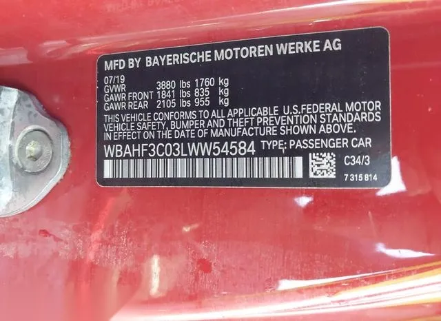 WBAHF3C03LWW54584 2020 2020 BMW Z4- Sdrive30I 9