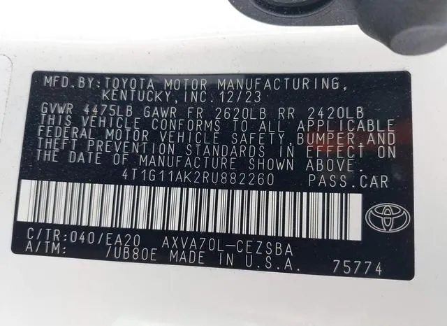 4T1G11AK2RU882260 2024 2024 Toyota Camry- SE 9