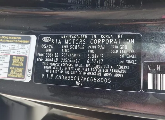 KNDMB5C17M6668605 2021 2021 KIA Sedona- LX 9