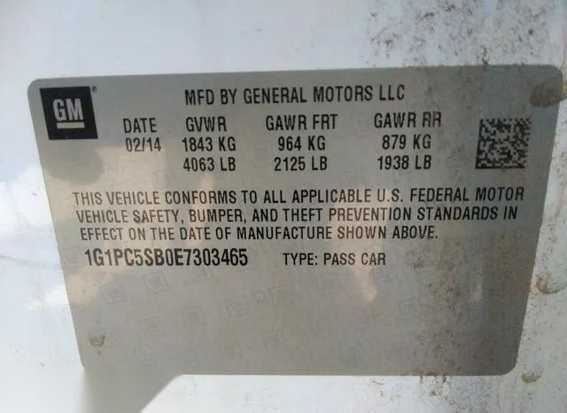 1G1PC5SB0E7303465 2014 2014 Chevrolet Cruze- 1Lt Auto 9