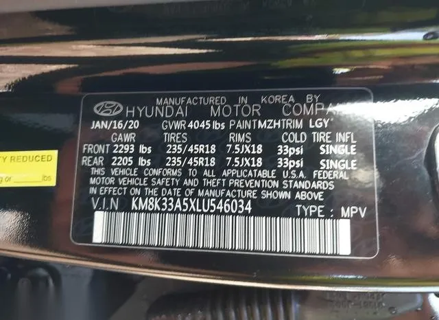 KM8K33A5XLU546034 2020 2020 Hyundai Kona- Limited 9