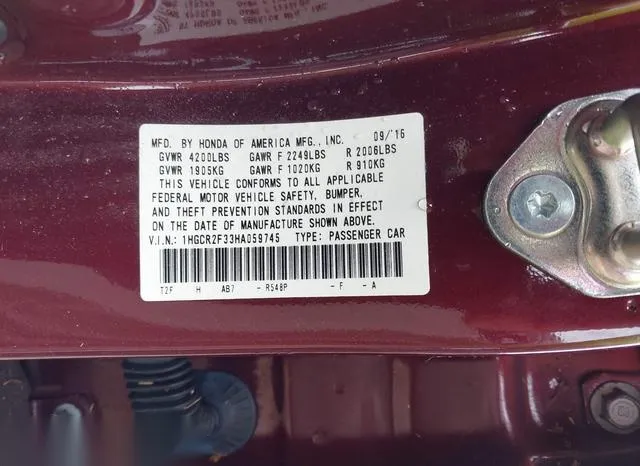 1HGCR2F33HA059745 2017 2017 Honda Accord- LX 9