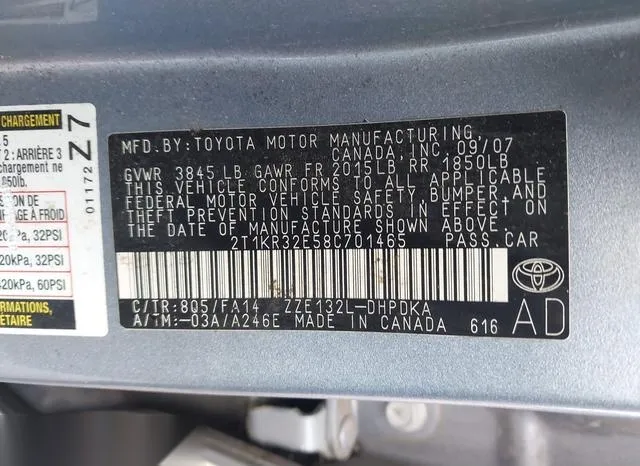 2T1KR32E58C701465 2008 2008 Toyota Matrix 9