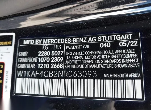 W1KAF4GB2NR063093 2022 2022 Mercedes-Benz C 300- Sedan 9