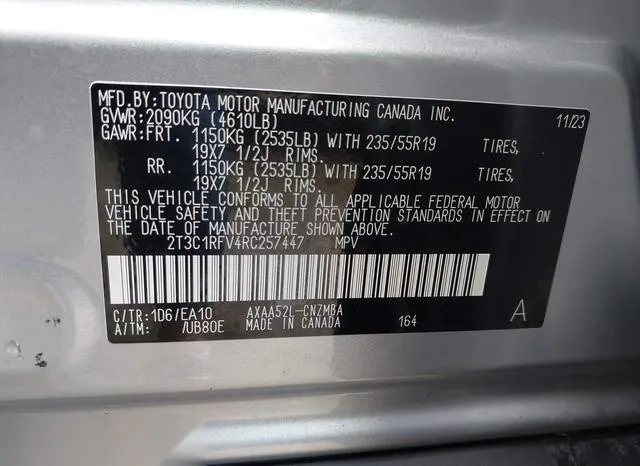 2T3C1RFV4RC257447 2024 2024 Toyota RAV4- Xle Premium 9