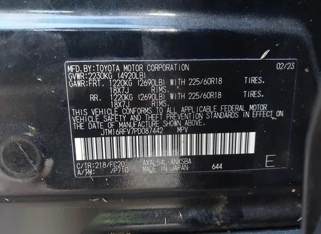 JTM16RFV7PD087442 2023 2023 Toyota RAV4- Hybrid SE 9