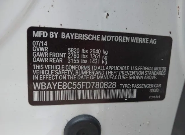 WBAYE8C55FD780828 2015 2015 BMW 7 Series- 750LI 9