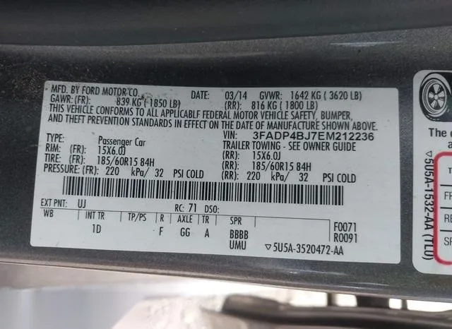 3FADP4BJ7EM212236 2014 2014 Ford Fiesta- SE 9