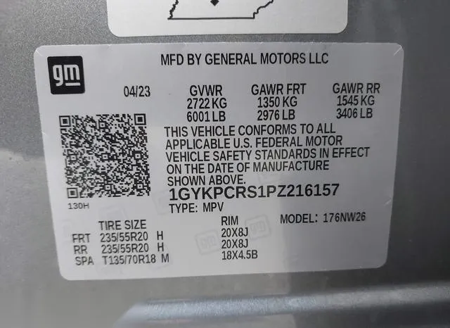 1GYKPCRS1PZ216157 2023 2023 Cadillac XT6- Premium Luxury 9