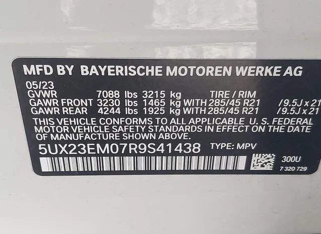 5UX23EM07R9S41438 2024 2024 BMW X7- Xdrive40I 9