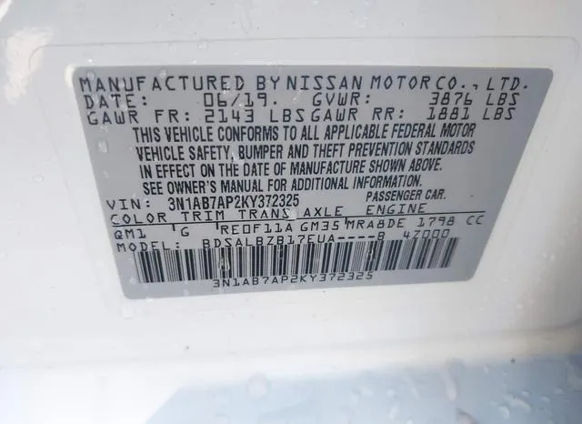 3N1AB7AP2KY372325 2019 2019 Nissan Sentra- S 9